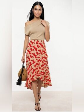 THE KOOPLES Paisley Floral Midi Skirt - size FR 3